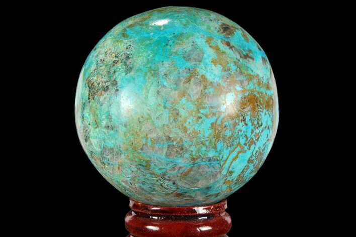 Polished Chrysocolla Sphere - Peru #95664